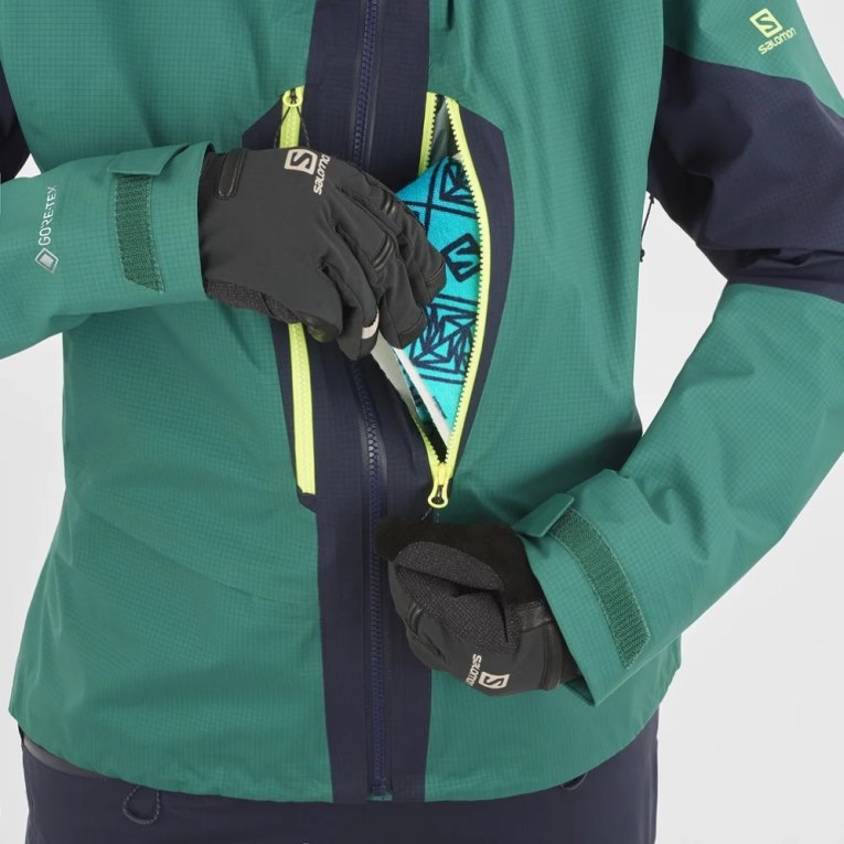 Chaquetas Shell Salomon Outpeak GTX 3L Mujer Verdes Azul Marino | MX EGUY349